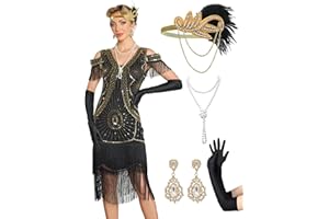 RRYIO Great Gatsby Dresses for Women,Flapper Dresses 1920s Dresses for Women Roaring 20s Costumes With 20s Accessories