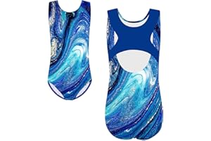 TFJH E One-piece Gymnastics Leotards for Girls Sparkle Athletic Clothes Activewear