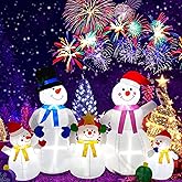 9 FT Long Christmas Inflatable Snowman Family of Five, EBANKU Blow Up Christmas Outdoor Decoration with Build-in LED Lights Christmas Yard Decor for Holiday/Party/Garden/Lawn