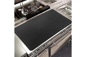 Fitous Silicone Stove Top Covers For Electric Stove 20×28 Inch，Glass Stove Top Cover Protector，Insulated and Non-Slip Cooktop Protector，Burner Buddy for Cooktop - Black