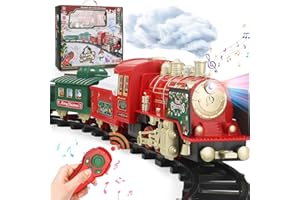HCFJEH Train Set for Kids Ages 4-8,Remote Control Train with Smokes,Lights and Sound,Christmas Train Sets for Around Under The Tree,Model Electric Train Set Gift for 3 4 5 6 7 8+ Years Old Boys Girls