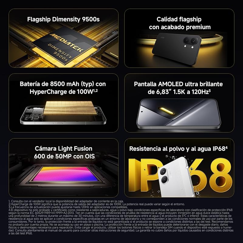 POCO X8 Pro MAX Smartphone de 12+512GB Negro Batería de 8500mAh