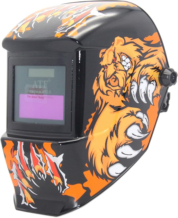 ATF Solar Powered Auto Darkening Welding Helmet, Dark Shade DIN 11
