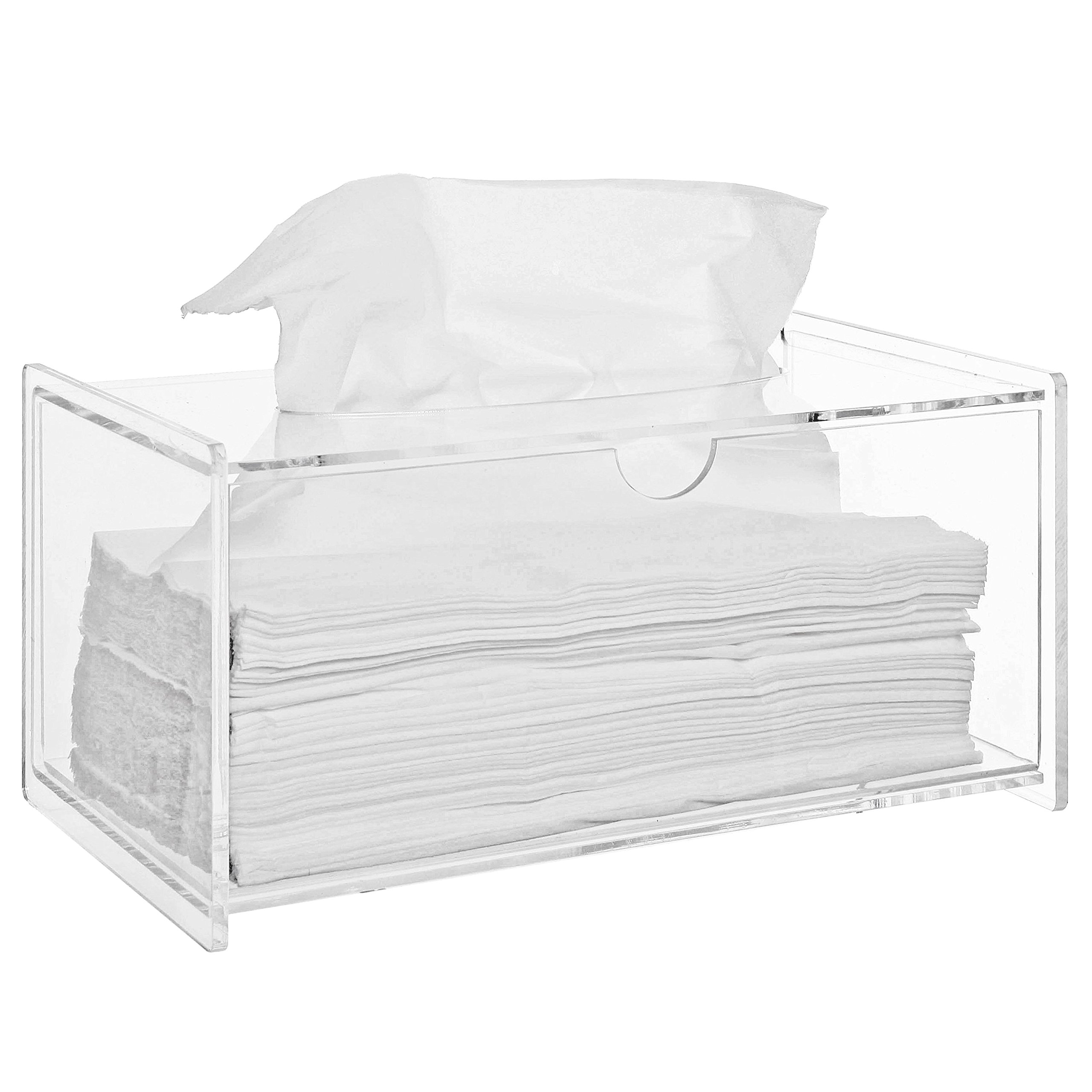 Modern Clear Acrylic Bathroom Facial Tissue Dispenser Box Cover