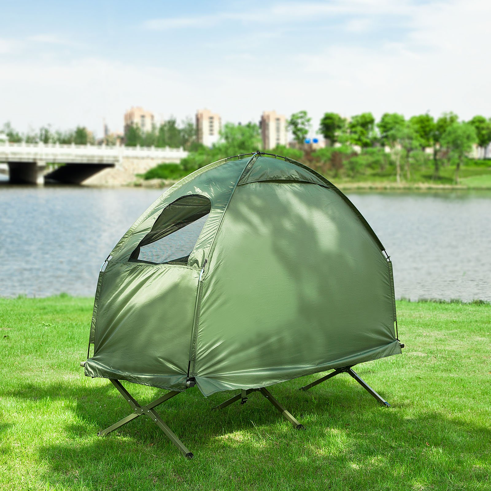 Haotian Compact Collapsable Portable Camping Cot, Air Mattress,PopUp