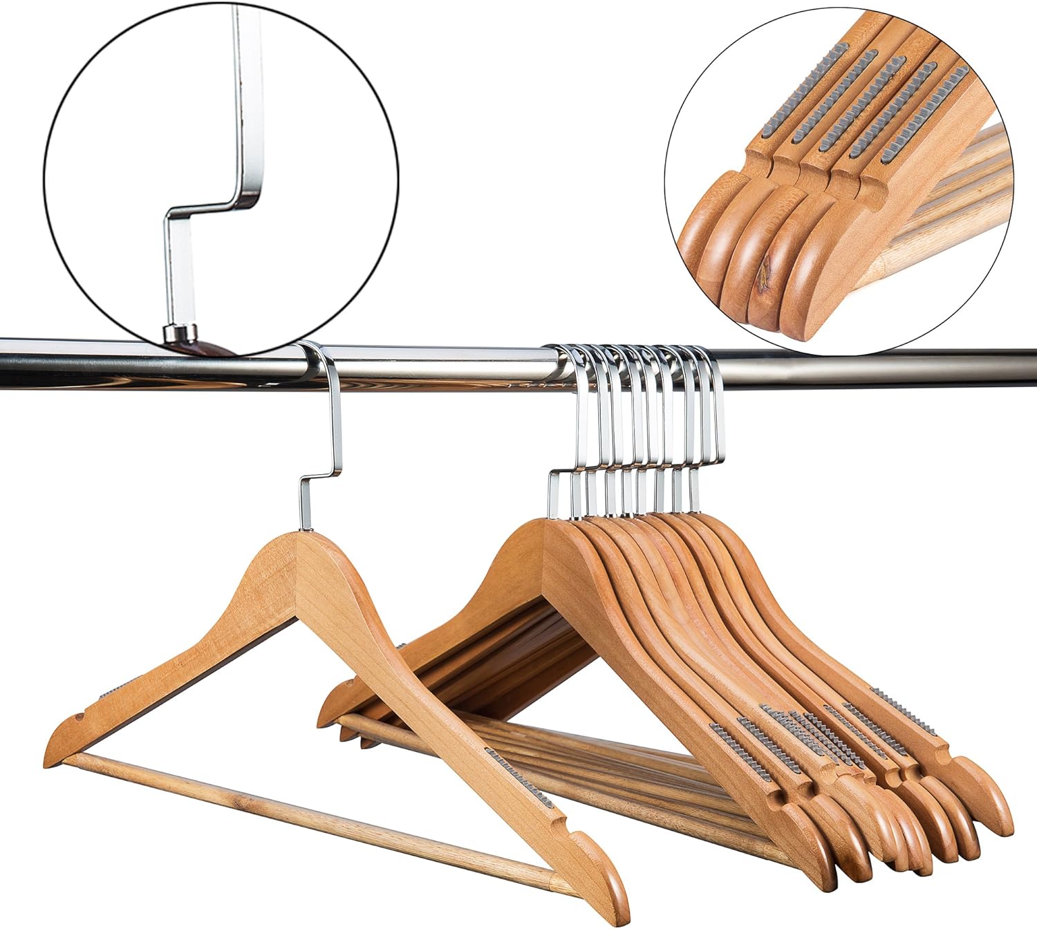 Etech Wooden Coat Hanger Wooden Suit Hangers Premium