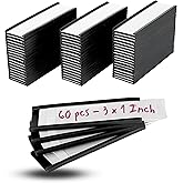 Availey 60 Pack Magnetic 'C' Channel Label Holders for Metal Racks and Shelves with Protective Films and Replacement Strips 3