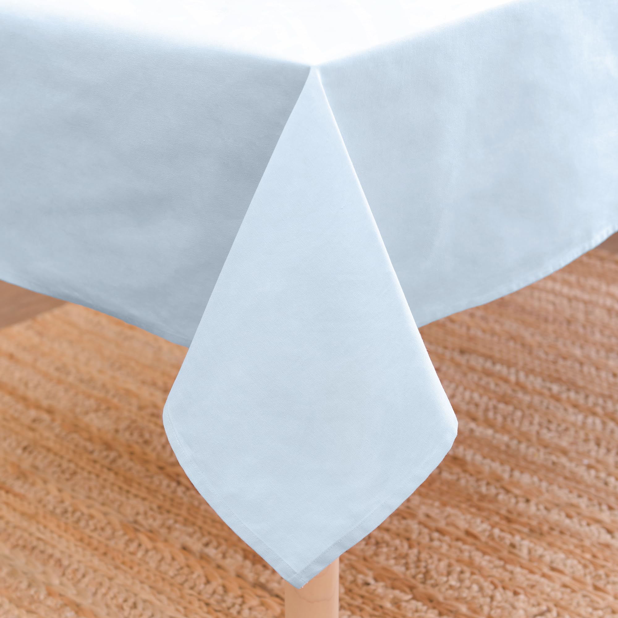 Encasa XO Dining Table Cover | 56x72 in Cotton Canvas Rectangular Tablecloth | Machine Washable, Ice Blue Table Cloth for Indoor & Outdoor Dining, Durable, Easy-Care | Suitable for Any Occasion