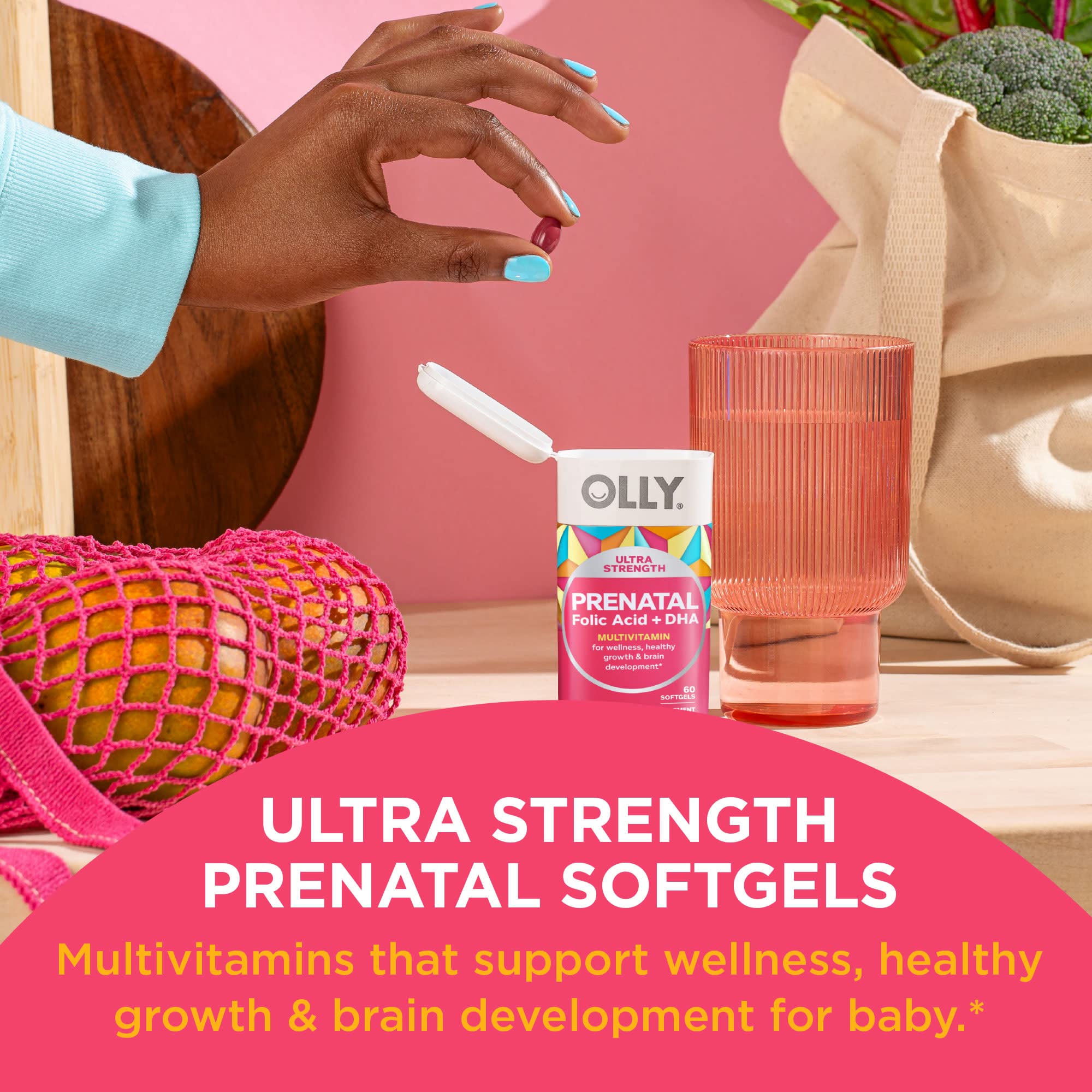 OLLY Ultra Strength Prenatal Multivitamin Softgels, Supports Healthy Growth & Ultra Women's Multi Softgels, Overall Health and Immune Support