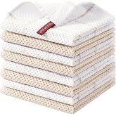 Homaxy 100% Cotton Waffle Weave Kitchen Dish Cloths 8-Pack, Beige | 12 x 12 Inches, Super Soft and Absorbent Dish Towels, Quick Drying Dish Rags with Hanging Loop