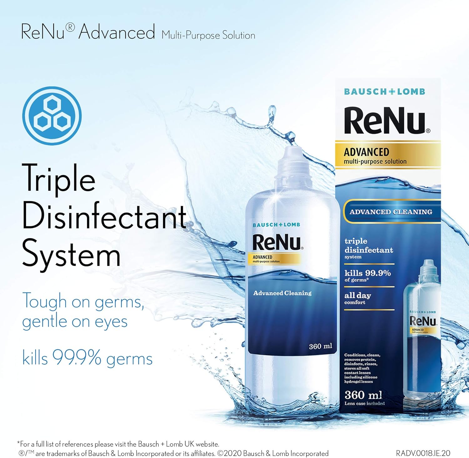 ReNu Advanced MultiPurpose Contact Lens Solution 1 x 360ml More Than