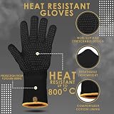 Deer & Oak Heat Resistant Oven Mitts Up to 800°C Silicone Grip Non Slip view 3