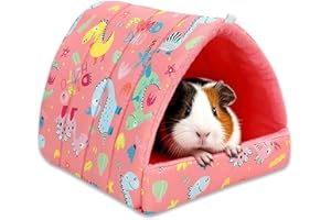 UPINS Guinea Pig Bed, Guinea Pig Hideout Washable Small Animal House Cage Accessories for Dwarf Rabbits Chinchillas Hamsters Hedgehogs Ferrets Bearded Dragons and Rats