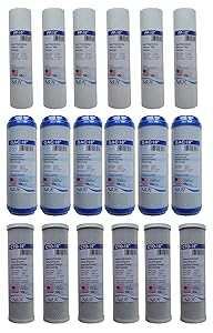 3 Years Supply (18 pcs) Universal Reverse Osmosis RO Replacement Set of 3 Filters: Sediment, GAC, CTO Carbon Block