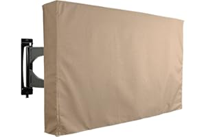 KHOMO GEAR Outdoor TV Cover Brown Universal Weatherproof Protector for 60-65 Inch TV - Fits Most Mounts & Brackets