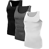 NELEUS Men's 3 Pack Athletic Compression Under Base Layer Sport Tank Top