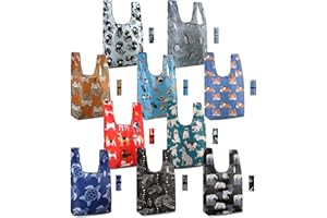 BeeGreen 10 Pack Animal Lover Gifts Reusable Grocery Bags Shopping Bags for Groceries polyester Bags Gift Bags Foldable Tote 