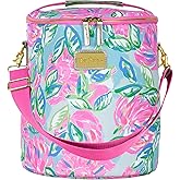 Lilly Pulitzer Insulated Soft Beach Cooler with Adjustable/Removable Strap and Double Zipper Close