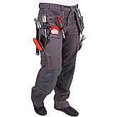FASHIO FF Men's Work Casual Tactical Trouser with Holster Pockets Cordura Reinforced Pockets Heavy Duty Workwear Pants