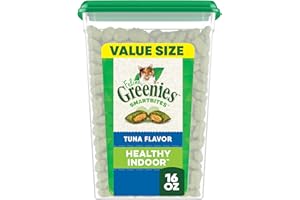 Greenies Feline Smartbites Healthy Indoor Cat Treats, Tuna Flavor, 16 oz. Tub