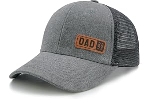 HAFOUXIGM Dad Est 2026 Trucker Hat for First Time Dad, Gifts for New Daddy Husband from Daughter Son Wife Grey/Black