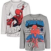 Marvel Spider-Man 2 Pack Long Sleeve T-Shirts Toddler to Big Kid Sizes (2T - 10-12)