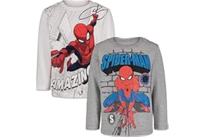 Marvel Spider-Man 2 Pack Long Sleeve T-Shirts Toddler to Big Kid Sizes (2T - 10-12)