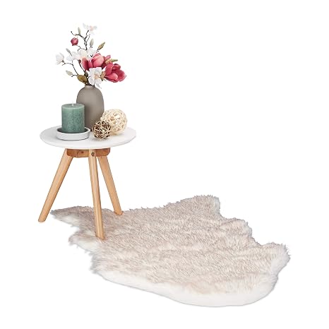 Amazon De Relaxdays Kunstfell Eleganter Vorleger In Lammfell