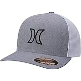 Hurley Mens Trucker Hat - Lightweight Breathable Stretch Mesh Back Curved Bill Baseball Cap with 3D Front Icon Logo