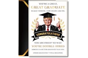 WENHUI Funny Trump Graduation Card 2025 Congrats Grad Gift for Girls, Boys, Friends – Elegant Foil-Stamped Card with Black Gold Envelope – Humorous Graduation Party Decor Supplies for Son, Daughter, Grandson & Granddaughter