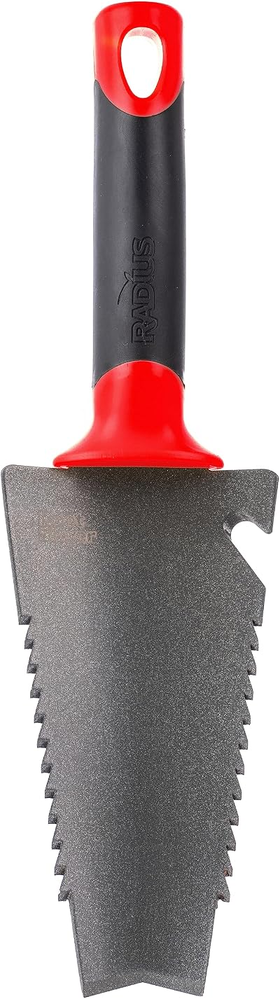 Root Slayer Radius Garden 17011 Ergonomic Trowel with Holster, Red