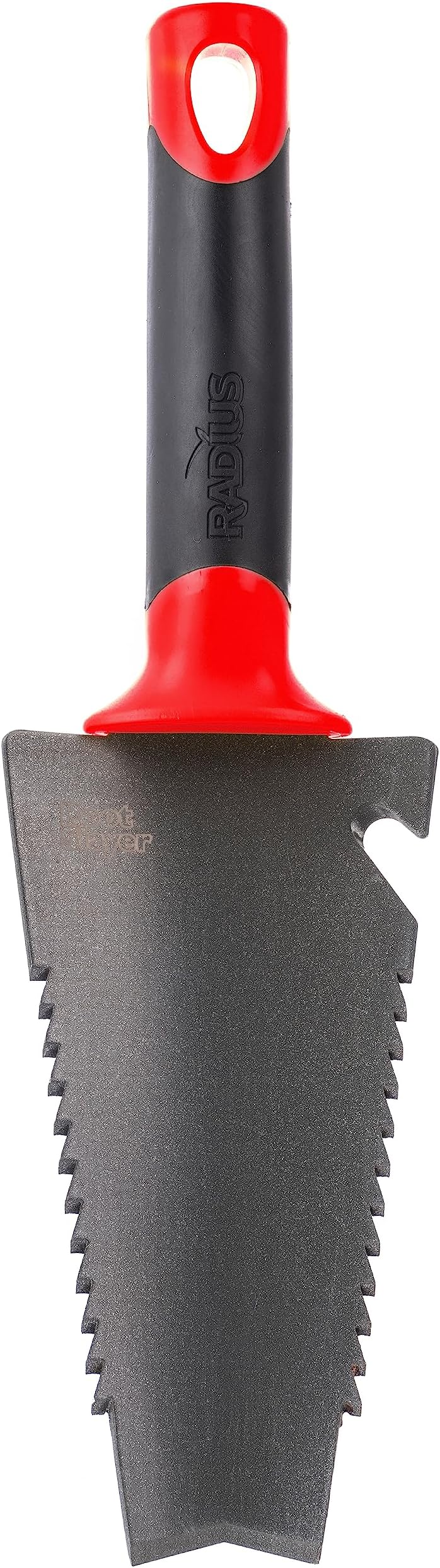 Root Slayer Radius Garden 17011 Ergonomic Trowel with Holster, Red