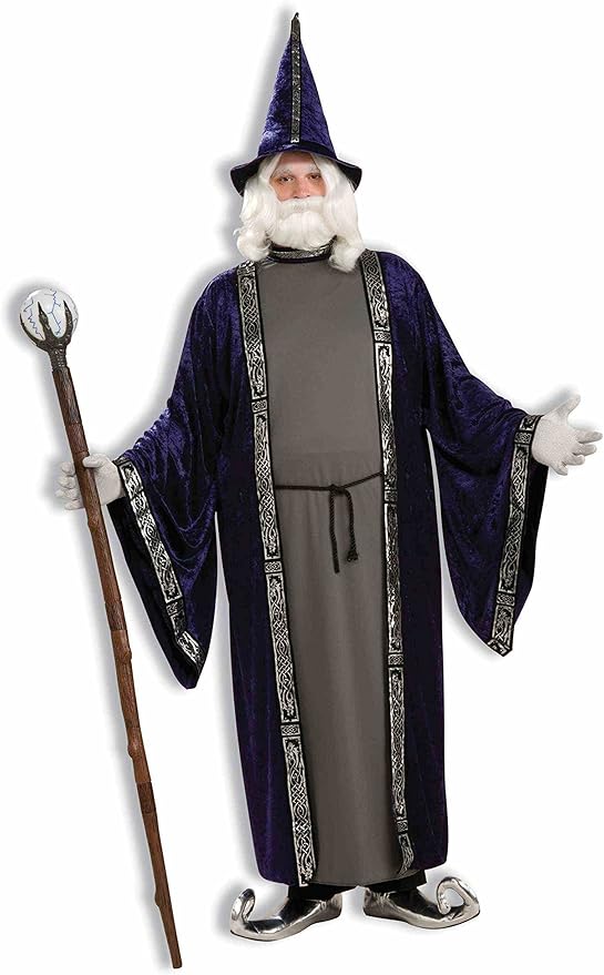 Forum Novelties Men's Wizard Adult Plus Size Costume, Purple, XLarge
