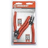 Crescent Shear Cutter Mini Pliers Set - Electrician Tool for up to 20-Gauge AWG Soft Wires (0.8 mm) - Premium Hand Tool - 2-Piece Set - S2KS5NN