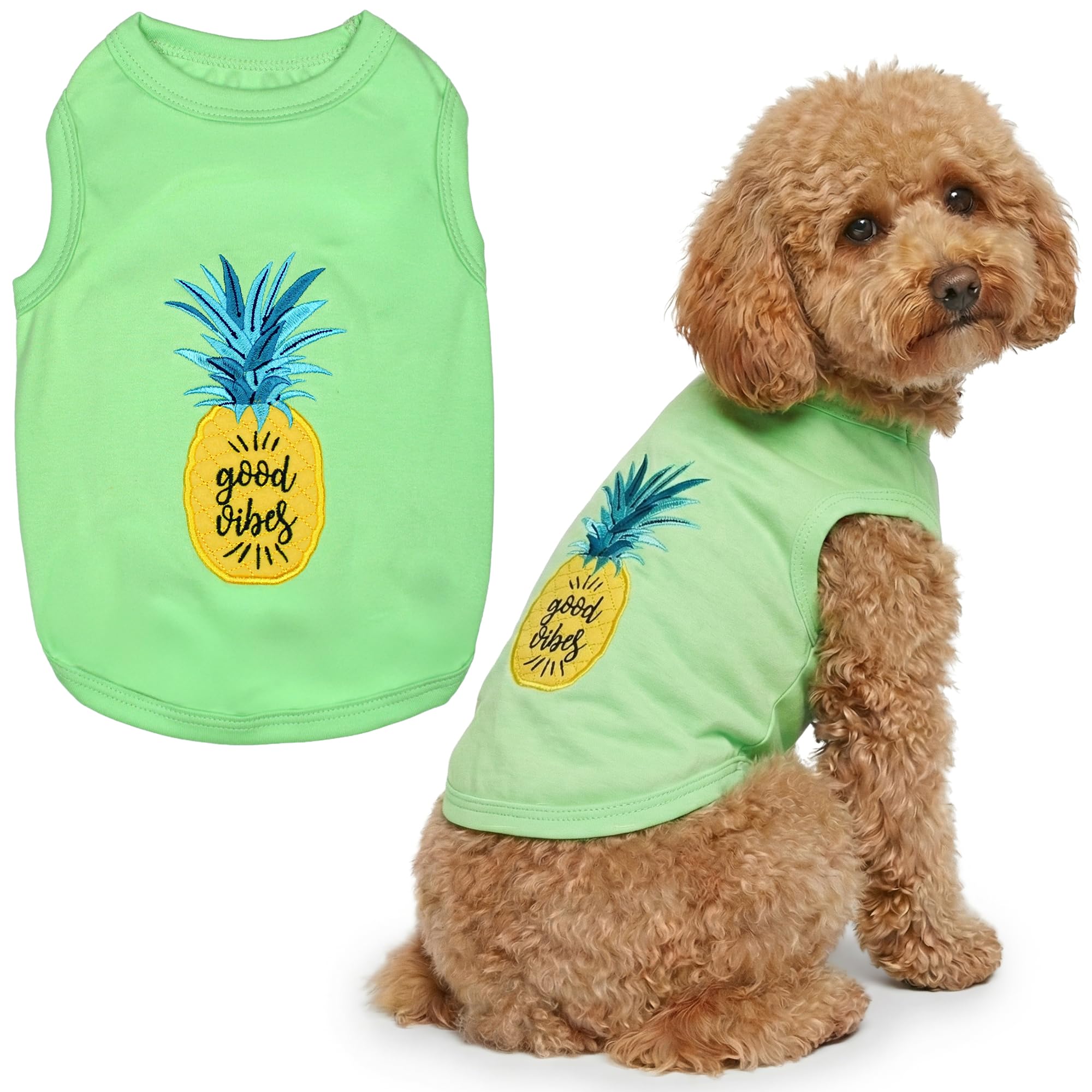 Parisian Pet Pineapple Dog Cat Clothes Tee Shirts Dog T-Shirt, L