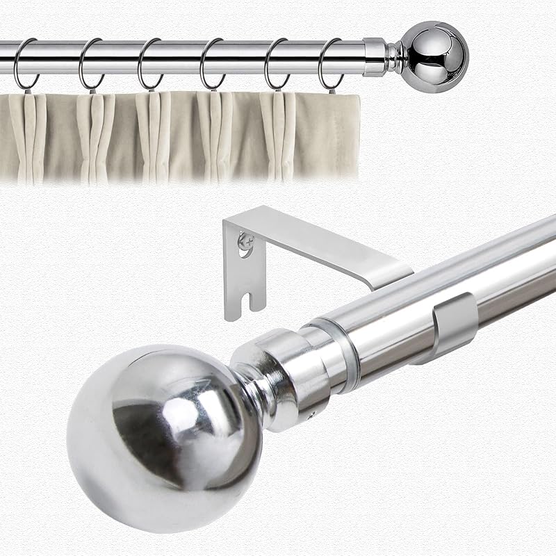 Aspire Homeware Curtain Pole Chrome Extendable 120 210 cm 28 mm