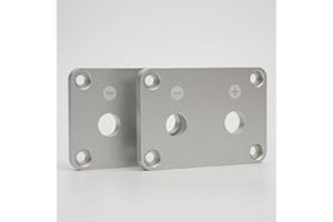 AcouZen CNC Aluminum Speaker Terminal Plate – 2/4 Pole Binding Post Panel for DIY Passive Speakers & Subwoofers – Anodized + Laser Engraved – Includes Insulating Rings & Screws (2-Terminal, Pair)