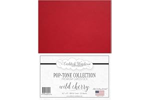 CARDSTOCK WAREHOUSE PAPER COMPANY Wild Cherry Red Cardstock Paper - 8.5 X 11 Inch 100 Lb. Heavyweight Cover -25 Sheets From Cardstock Warehouse