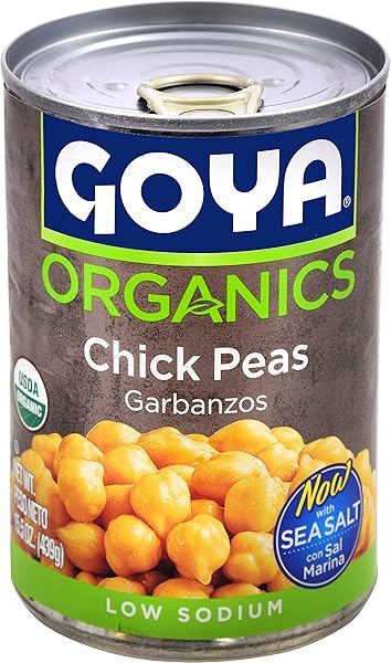 GOYA ORGANIC CHICK PEAS, GARBANZO BEANS, LOW SODIUM, 15.5 OZ
