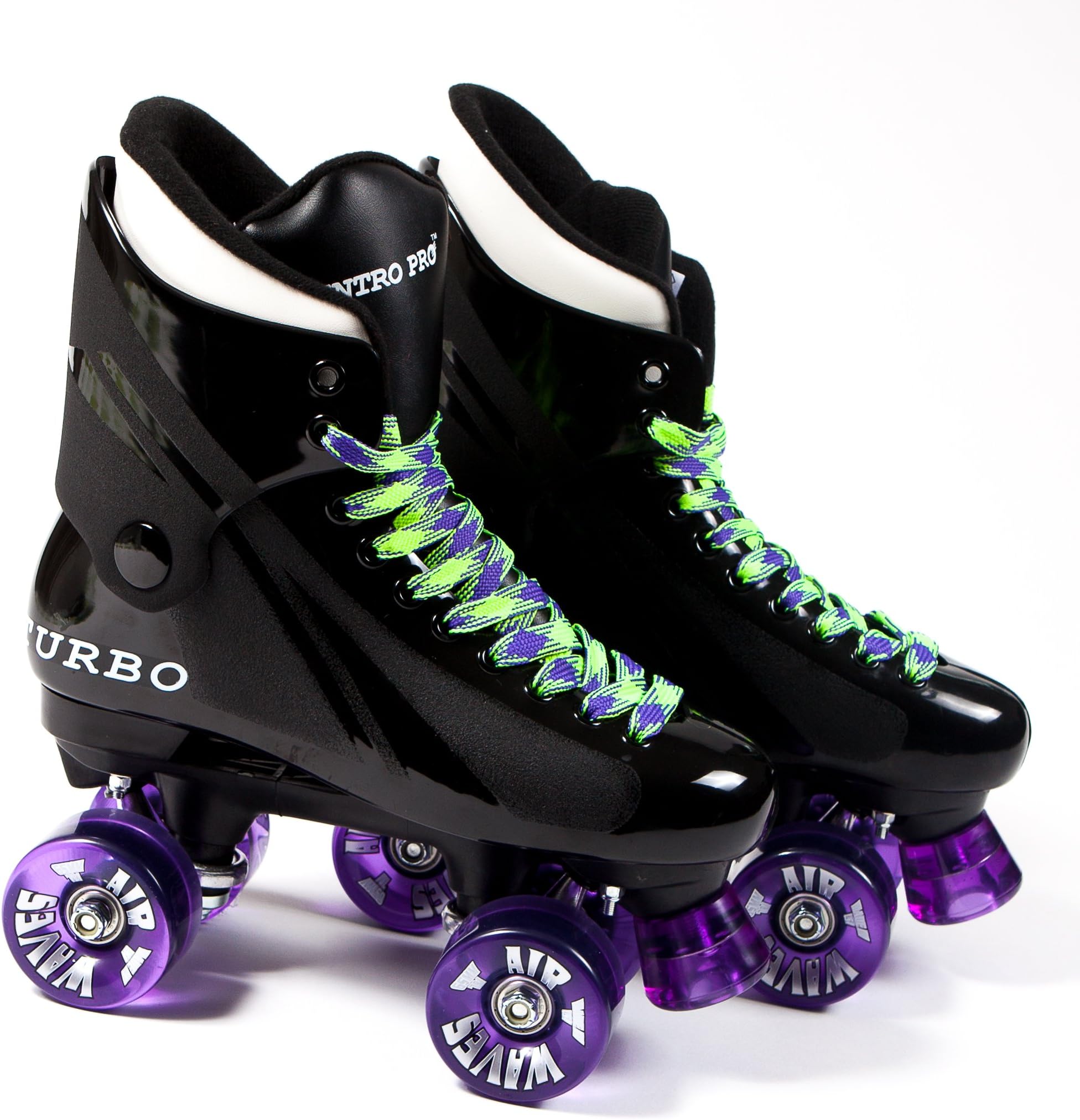 Ventro Pro Turbo Quad Roller Skates Purple Airwave Wheels - Customized By Oli's