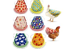 Zaruatu 6 Pcs Chicken Saddle For Hens Waterproof Chicken Apron Poultry Protector Wing Back Feather Fixer Supplies