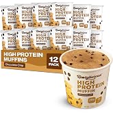 Bootylicious High Protein Chocolate Chip Muffins in a Cup, 12-Pack | Semisweet Chocolate Chips In Soft Vanilla Cake, 25g Protein, 200 Calories Or Less Per Cup