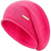 QUEENFUR Knit Slouchy Beanie Hats for Women Cashmere Ski Cap Knitted Wool Soft Warm Winter Hat