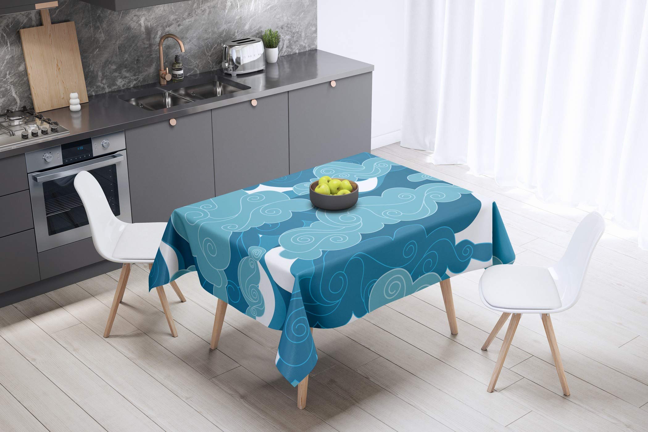 Bonamaison Kitchen Decoration, Tablecloth, 140cm x 140cm - Designed and Manufactured in Turkey