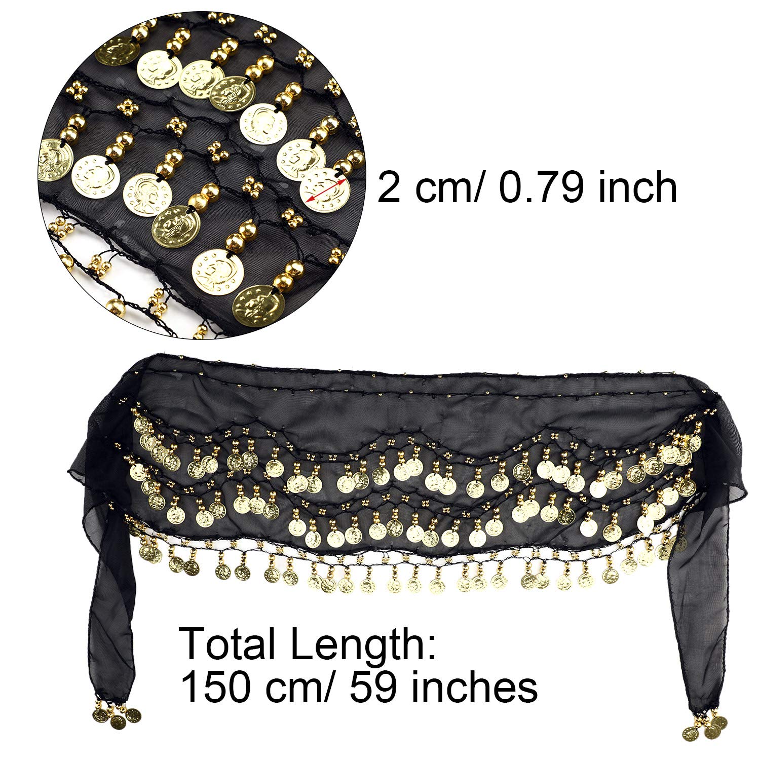 2 Pieces Belly Dance Skirts Hip Skirt Lady's Coin Belly Skirts Hip Scarf for Women Dancing Party Clothing Supplies 2 Pieces Belly Dance Skirts Hip Skirt Lady's Coin Belly Skirts Hip Scarf for Women Dancing Party Clothing Supplies