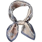 WUZININGLE 100% Mulberry Silk Neck Scarf 21''x21'' Small Square Hair Scarf for Women Men Lightweight Bandana Envelope Package