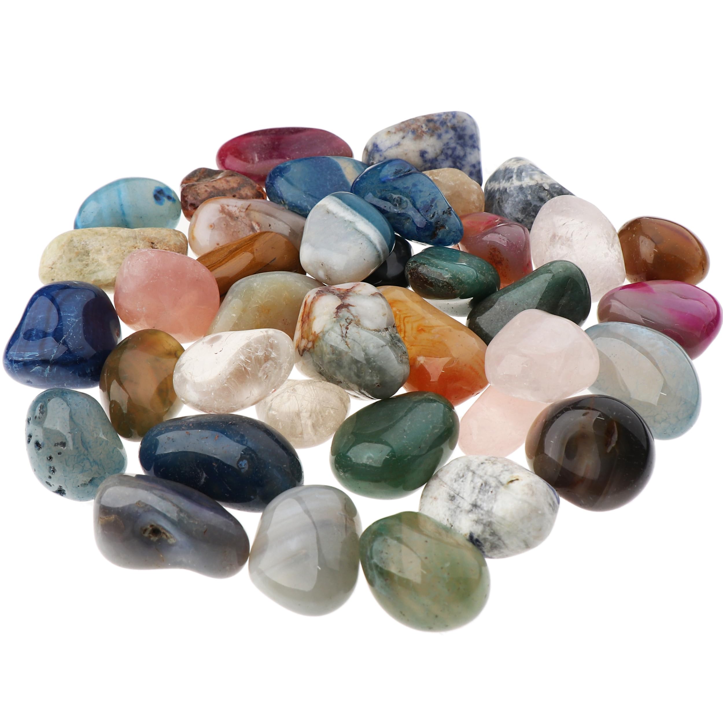 NKlaus 900 g Tumbled Stones Multi Mix 30-35 mm Healing Stones Gemstones Gemstone Decoration 14703