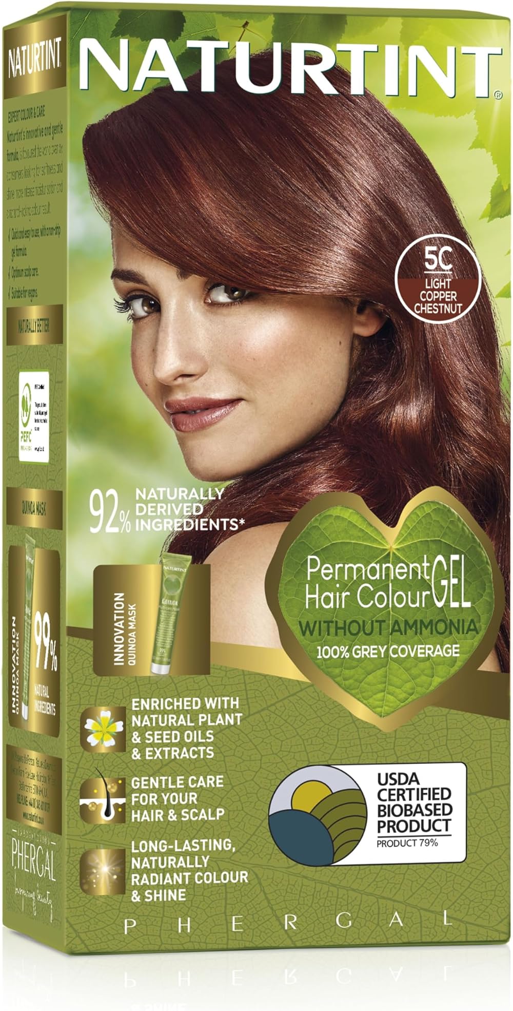 Naturtint 5C Light Copper Chestnut Permanent Hair Colour Gel 60ml