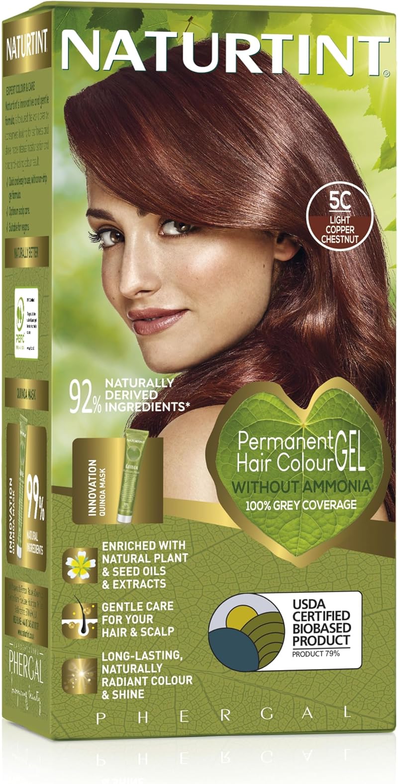 Naturtint 5C Light Copper Chestnut Permanent Hair Colour Gel 60ml