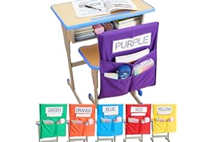 moopok Chairback Buddy Pocket Chart, Chairback Buddy Pocket Chair Pockets for Classroom with 3 Pockets and 1 Student Name Tag, Chair Pockets Organizer